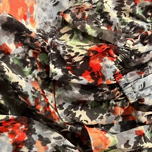 Cinq a Sept Lewis Floral Georgette Mini Dress In Powder Blu Multi Pre-loved - Picture 2 of 5